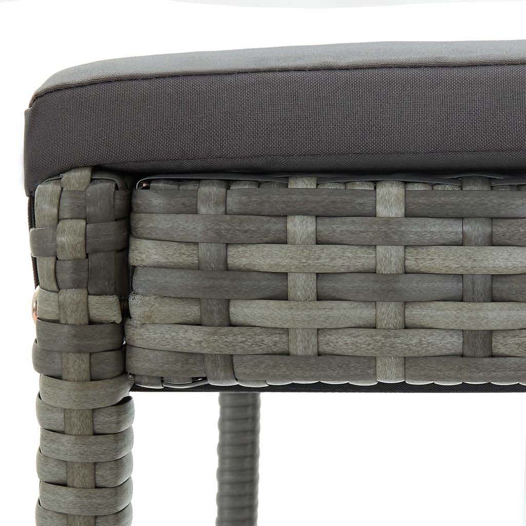 Garden Bar Stools with Cushions 4 pcs Gray Poly Rattan image 8