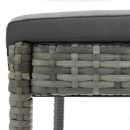 Garden Bar Stools with Cushions 4 pcs Gray Poly Rattan image 8