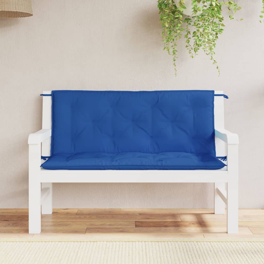 Garden Bench Cushion Blue 47.2"x(19.7"+19.7")x2.8" Oxford Fabric image 1