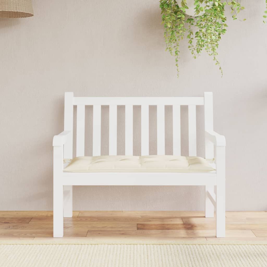 Garden Bench Cushion Cream White 39.4"x19.7"x2.8" Oxford Fabric image 1