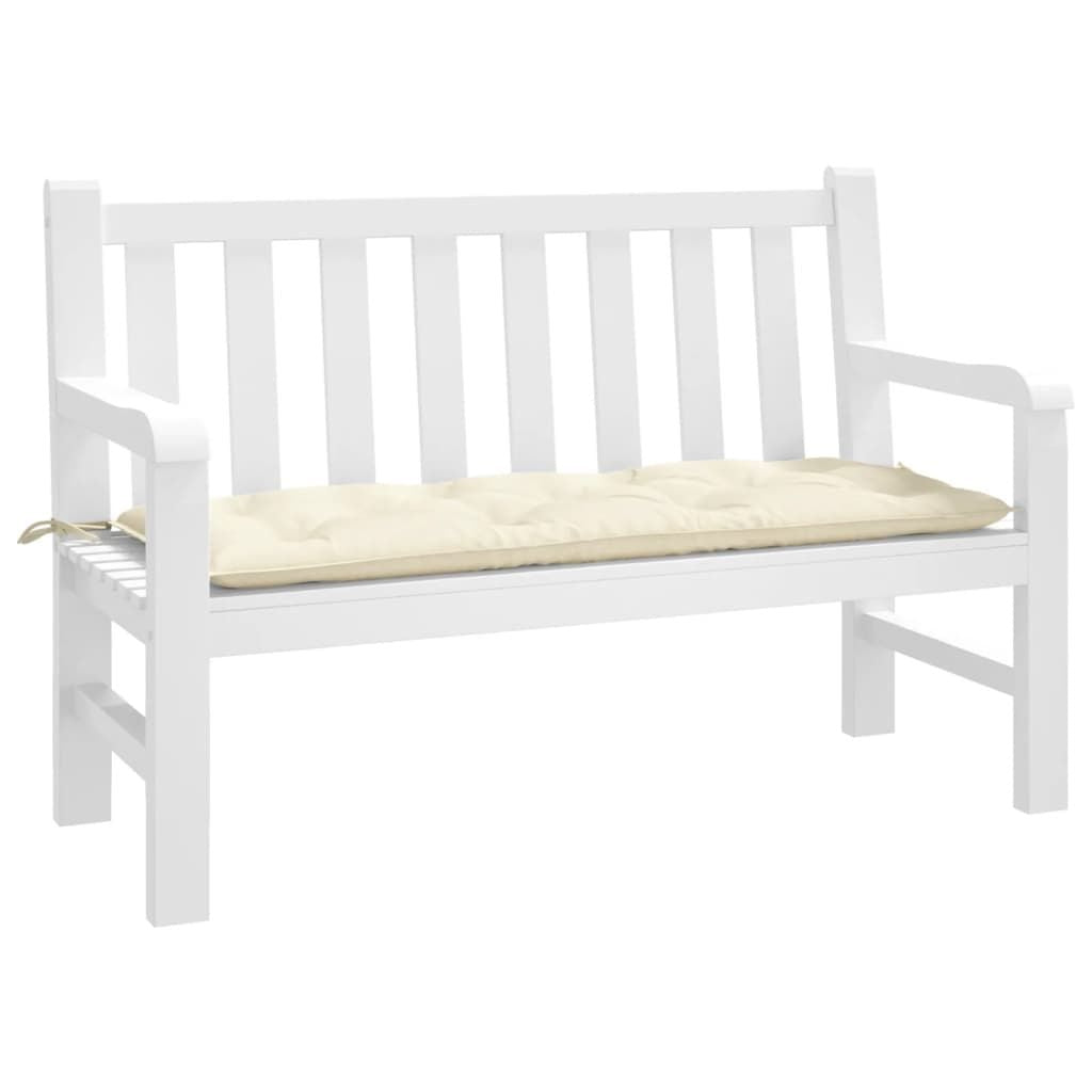 Garden Bench Cushion Cream White 47.2"x19.7"x2.8" Oxford Fabric image 3