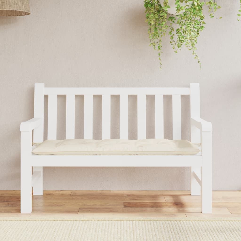 Garden Bench Cushion Cream White 47.2"x19.7"x2.8" Oxford Fabric image 1
