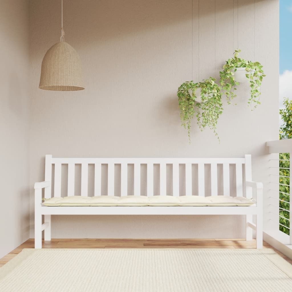 Garden Bench Cushion Cream White 78.7"x19.7"x2.8" Oxford Fabric image 1