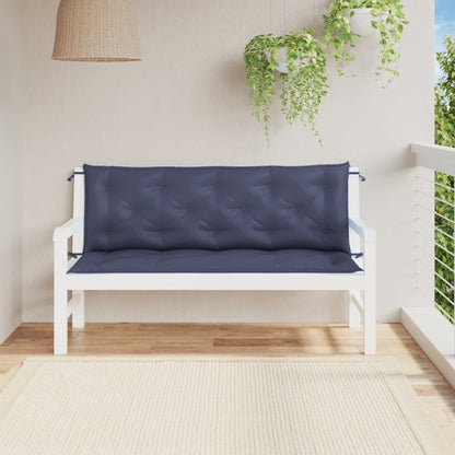 Garden Bench Cushions 2pcs Navy Blue 59.1"x19.7"x2.8" Oxford Fabric image 1