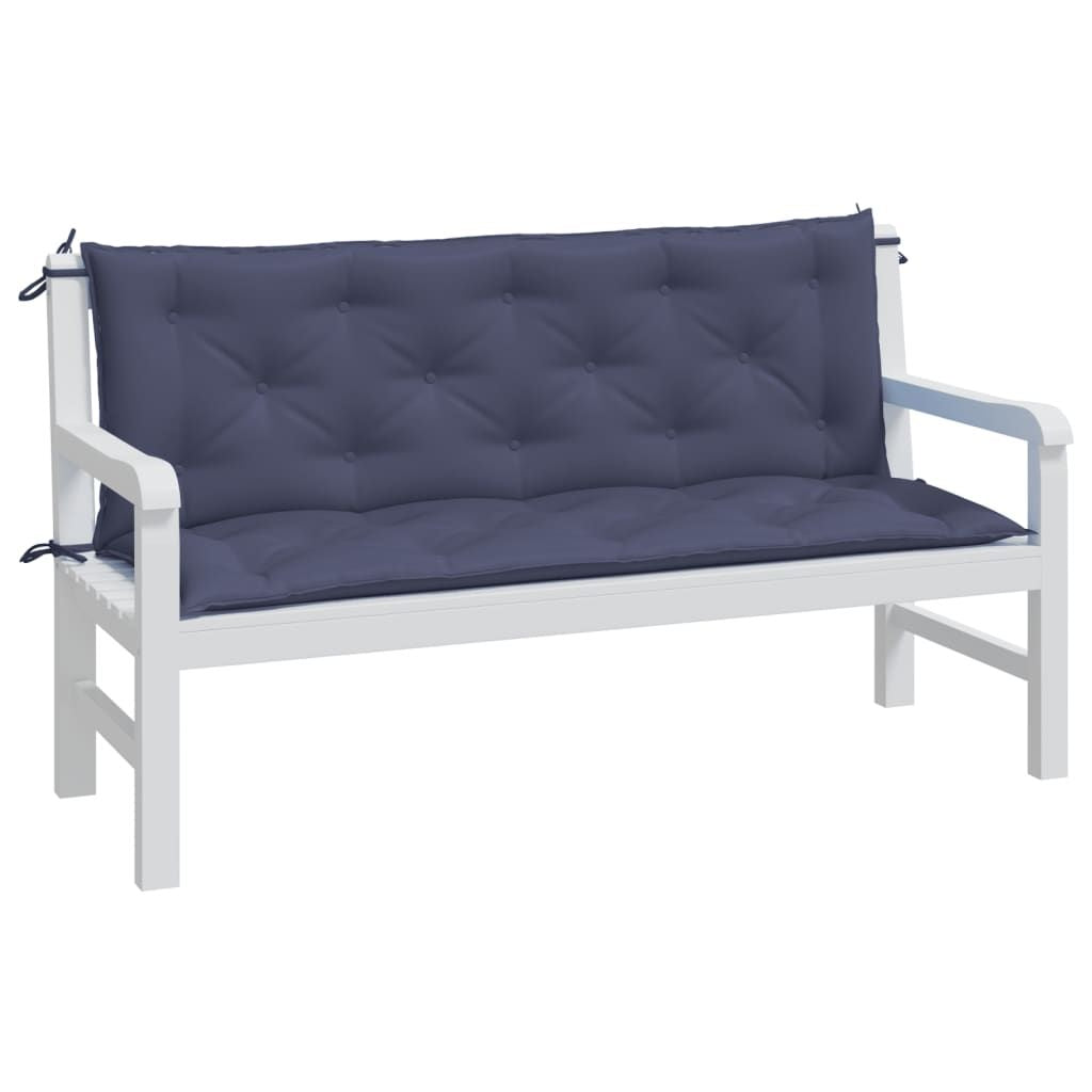 Garden Bench Cushions 2pcs Navy Blue 59.1"x19.7"x2.8" Oxford Fabric image 3