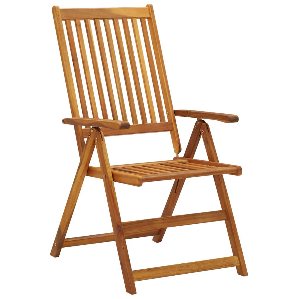 Garden Chair Set of 2 Gray Cushion, Natural Wood image 3
