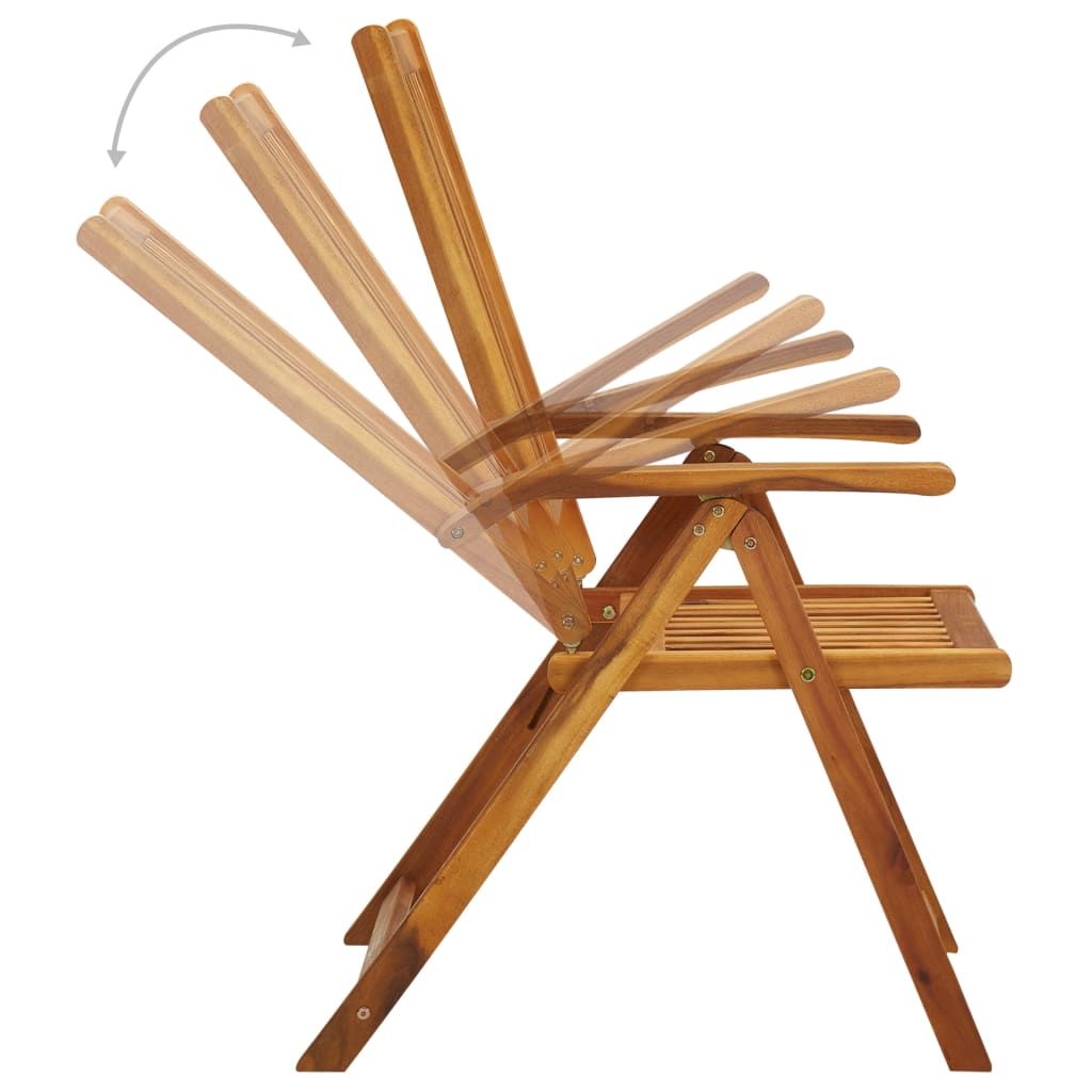 Garden Chair Set of 2 Gray Cushion, Natural Wood image 5