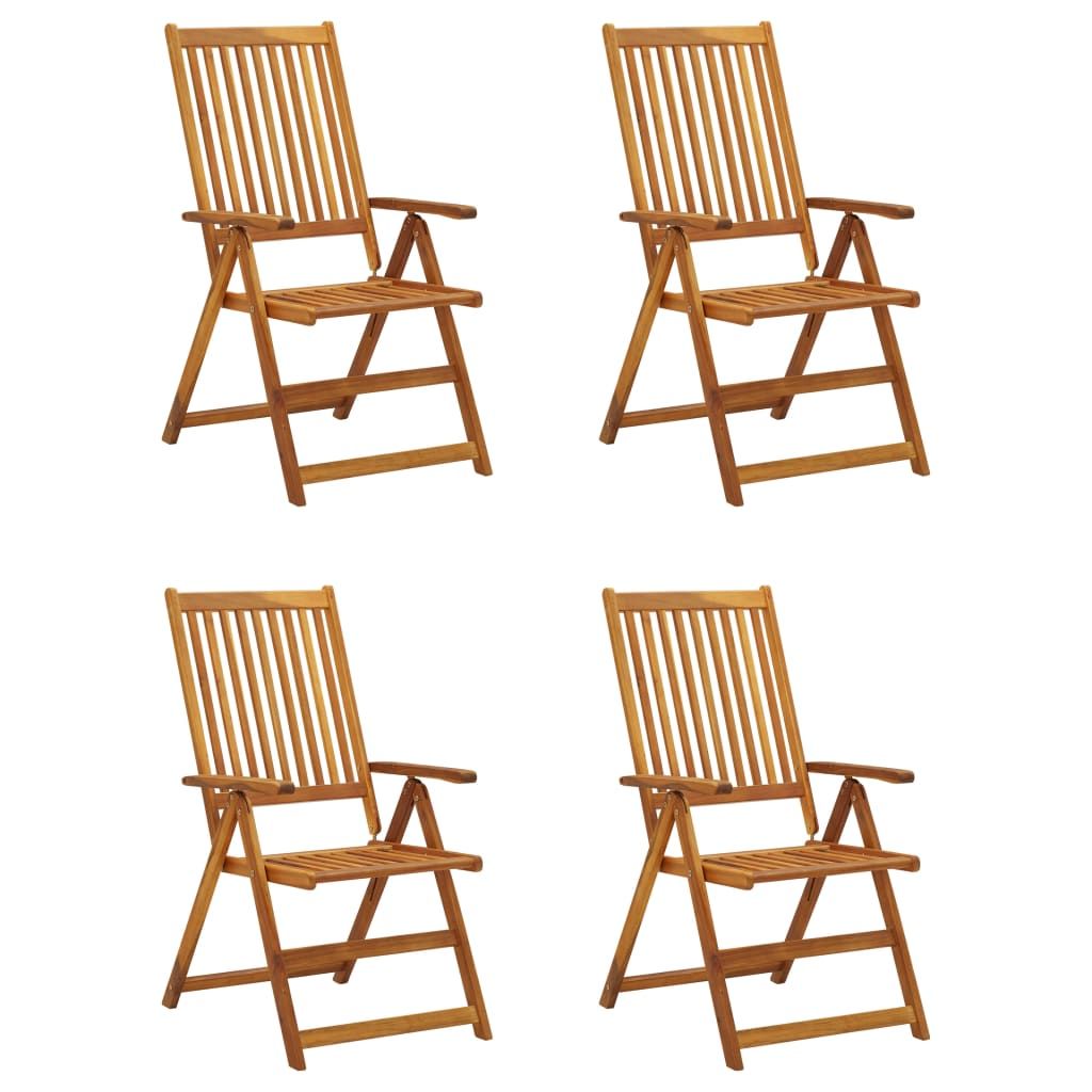Garden Chair Set of 4 Anthracite Solid Acacia Wood Medium image 2