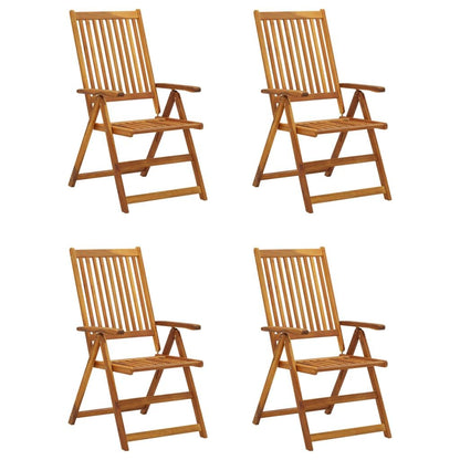 Garden Chair Set of 4 Anthracite Solid Acacia Wood Medium image 2