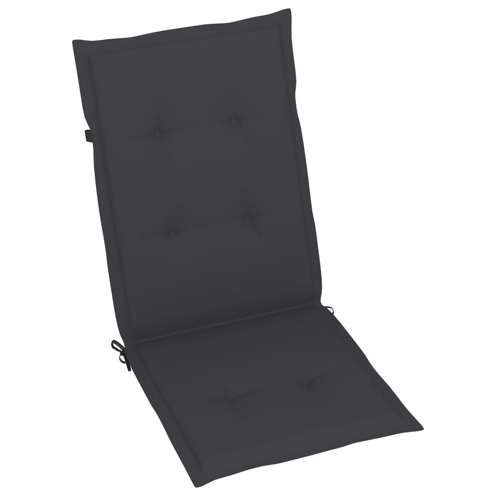 Garden Chair Set of 4 Anthracite Solid Acacia Wood Medium image 7