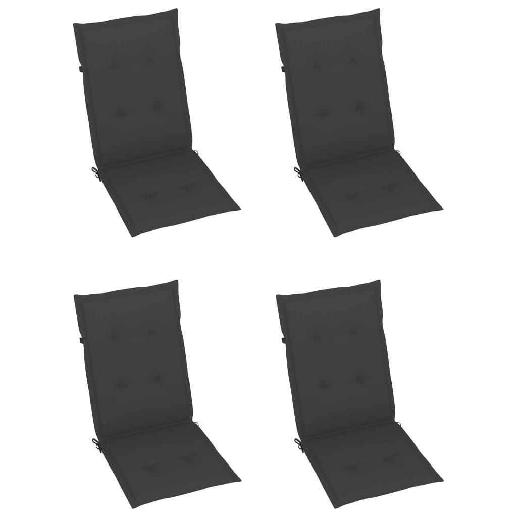 Garden Chair Set of 4 Anthracite Solid Acacia Wood Medium image 6