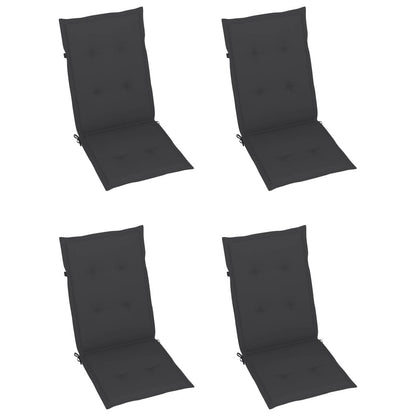 Garden Chair Set of 4 Anthracite Solid Acacia Wood Medium image 6