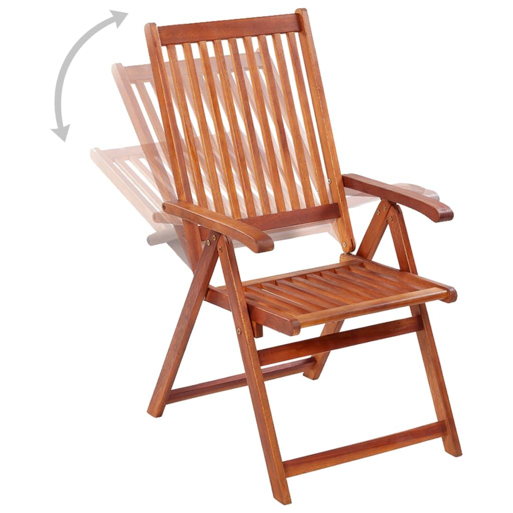 Garden Chair Set of 4 Natural Brown Solid acacia wood Medium image 4
