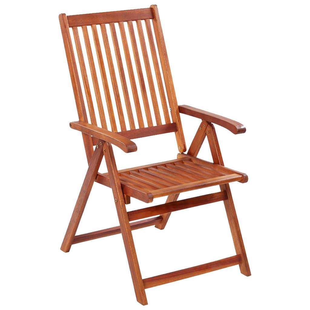 Garden Chair Set of 4 Natural Brown Solid acacia wood Medium image 2