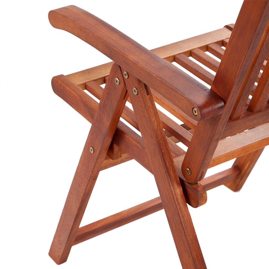 Garden Chair Set of 4 Natural Brown Solid acacia wood Medium image 8