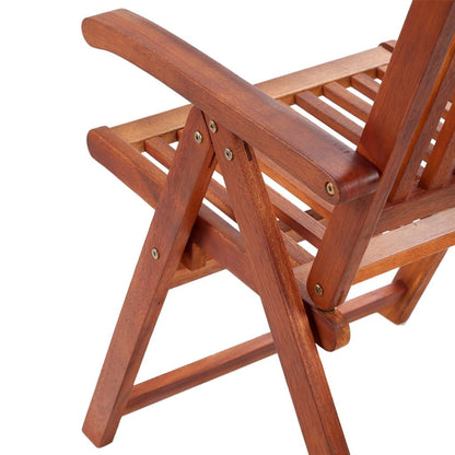Garden Chair Set of 4 Natural Brown Solid acacia wood Medium image 8