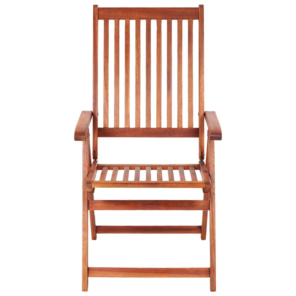 Garden Chair Set of 4 Natural Brown Solid acacia wood Medium image 3