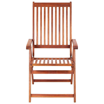 Garden Chair Set of 4 Natural Brown Solid acacia wood Medium image 3