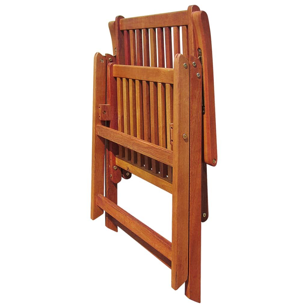 Garden Chair Set of 4 Natural Brown Solid acacia wood Medium image 5