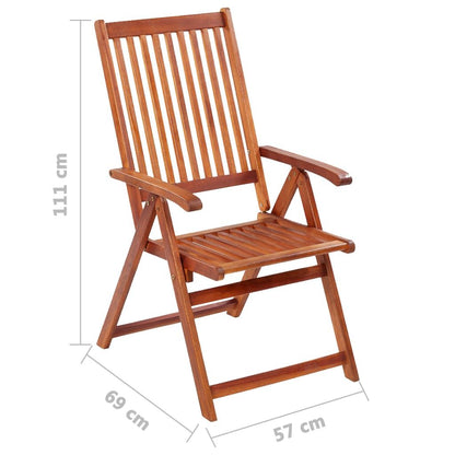 Garden Chair Set of 4 Natural Brown Solid acacia wood Medium image 9