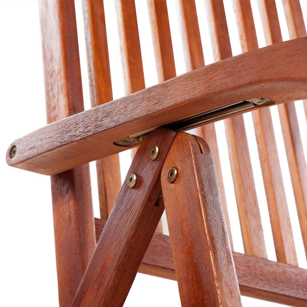 Garden Chair Set of 4 Natural Brown Solid acacia wood Medium image 6