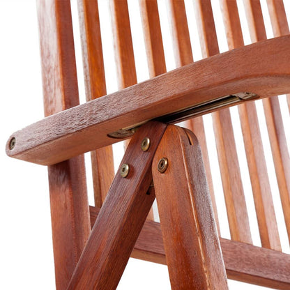 Garden Chair Set of 4 Natural Brown Solid acacia wood Medium image 6