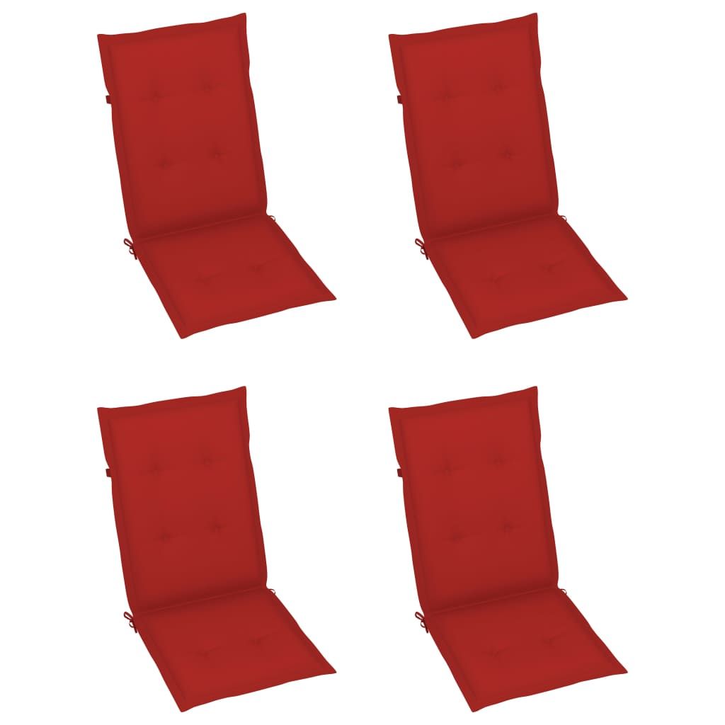 Garden Chair Set of 4 Natural Wood Solid Acacia Wood Medium image 6