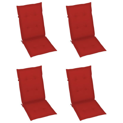 Garden Chair Set of 4 Natural Wood Solid Acacia Wood Medium image 6
