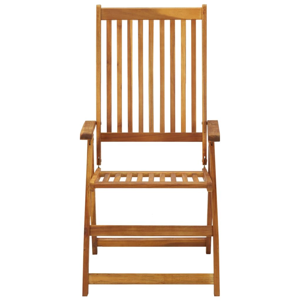 Garden Chair Set of 4 Natural Wood Solid Acacia Wood Medium image 4