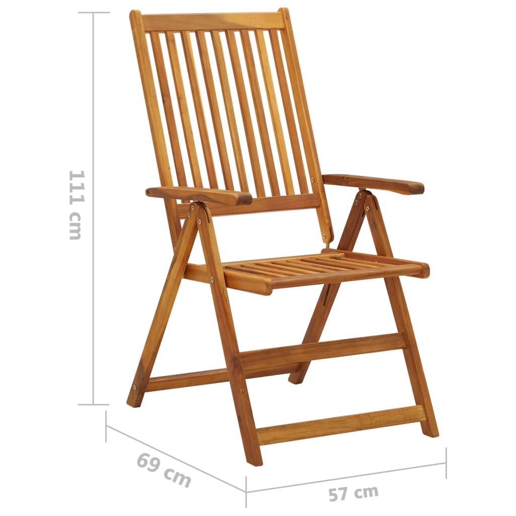 Garden Chair Set of 4 Natural Wood Solid Acacia Wood Medium image 10