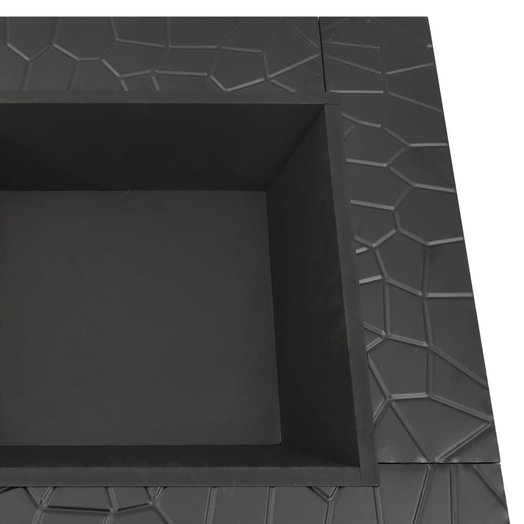 Garden Fire Pit with Poker 31.9"x31.9"x18.5" XXL Steel image 5