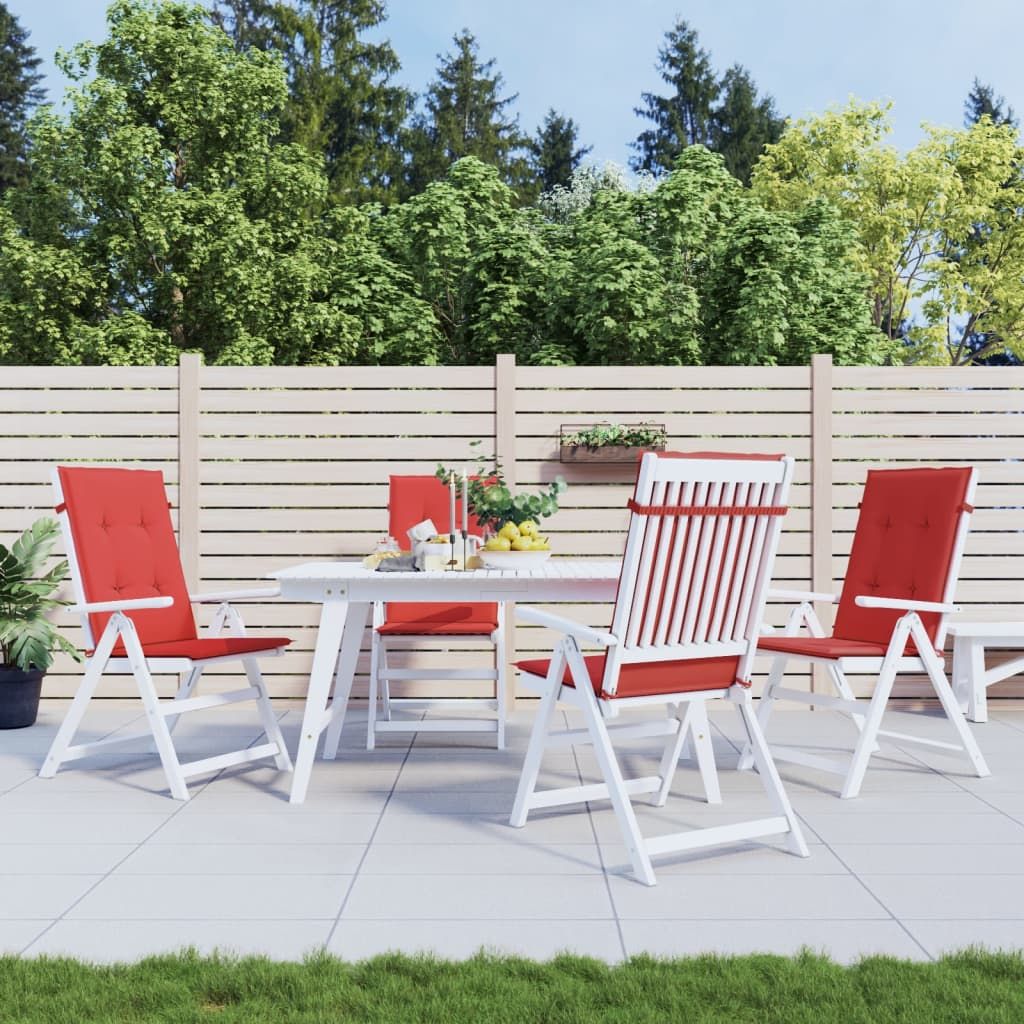 Garden Highback Chair Cushions 4 pcs Red 47.2"x19.7"x1.2" Fabric image 1