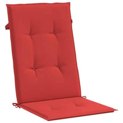 Garden Highback Chair Cushions 4 pcs Red 47.2"x19.7"x1.2" Fabric image 4