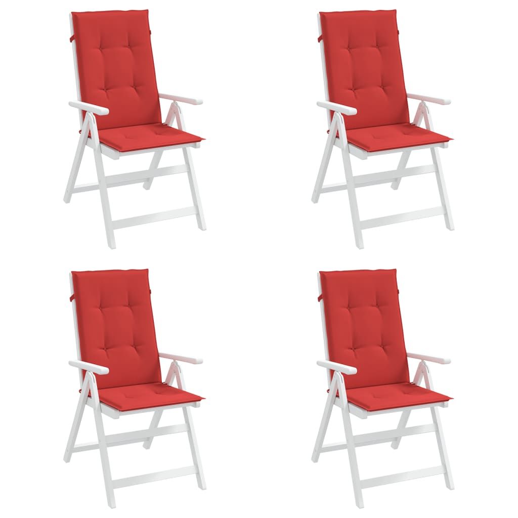 Garden Highback Chair Cushions 4 pcs Red 47.2"x19.7"x1.2" Fabric image 3