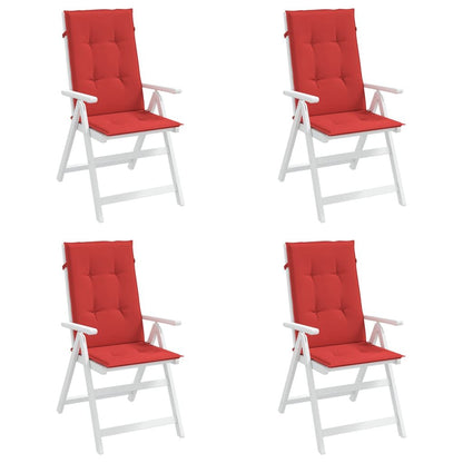 Garden Highback Chair Cushions 4 pcs Red 47.2"x19.7"x1.2" Fabric image 3