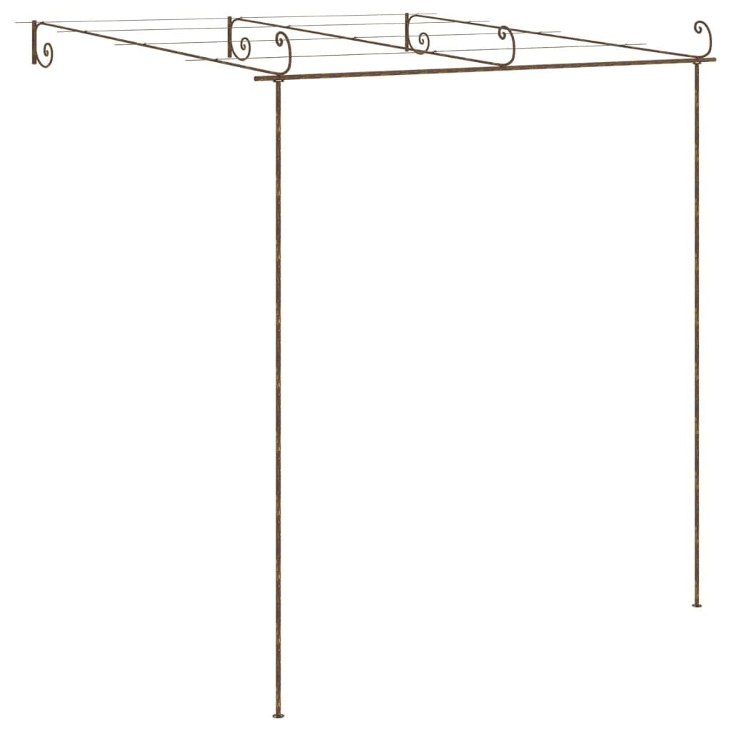 Garden Pergola Antique Brown 9.8'x9.8'x8.2'Iron image 4