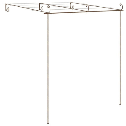 Garden Pergola Antique Brown 9.8'x9.8'x8.2'Iron image 4