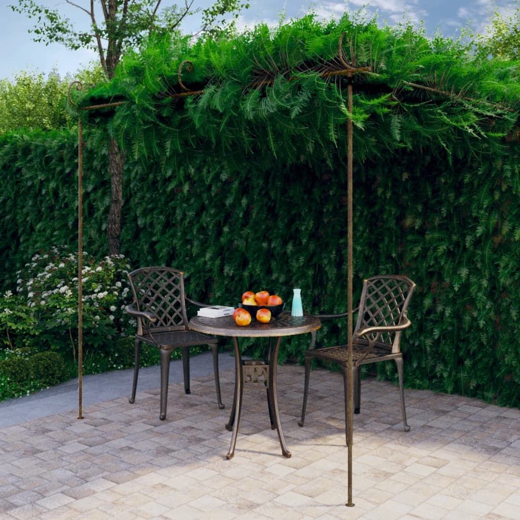 Garden Pergola Antique Brown 9.8'x9.8'x8.2'Iron image 1