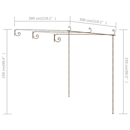 Garden Pergola Antique Brown 9.8'x9.8'x8.2'Iron image 7