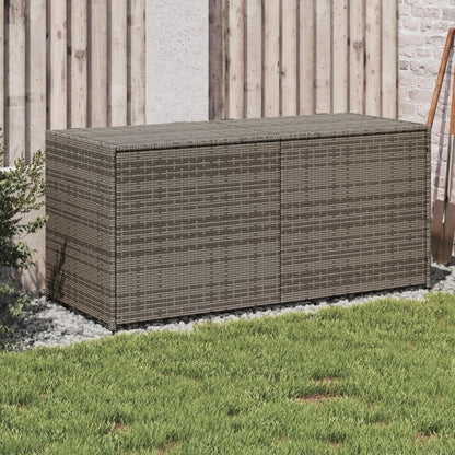 Garden Storage Box Gray 74.8 Gal Poly Rattan image 1