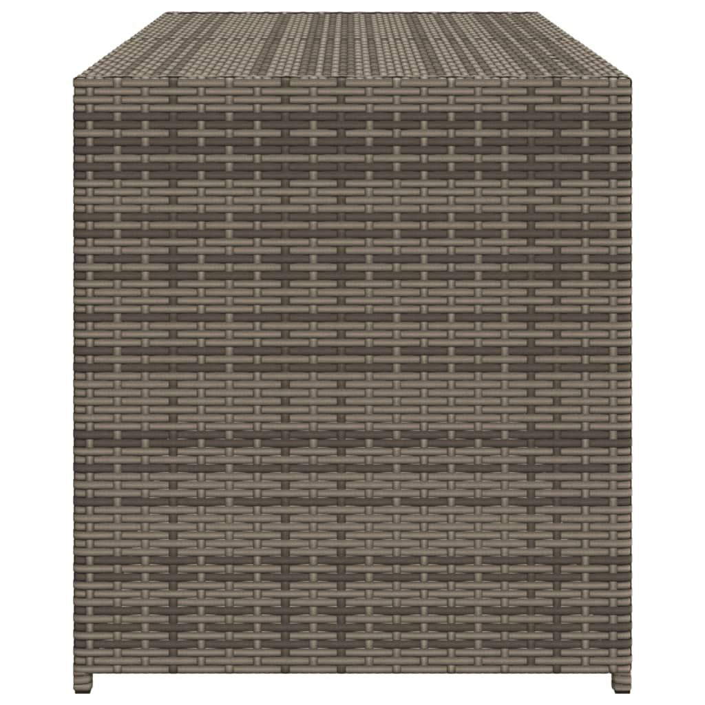 Garden Storage Box Gray 74.8 Gal Poly Rattan image 5