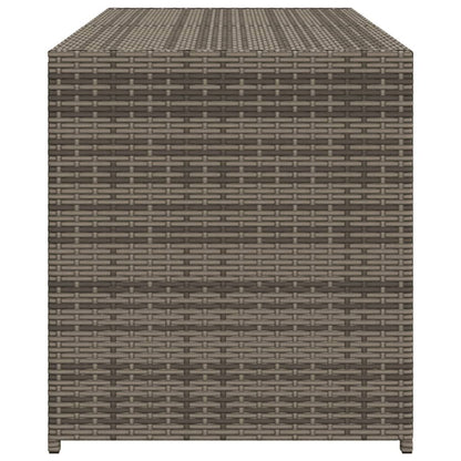 Garden Storage Box Gray 74.8 Gal Poly Rattan image 5
