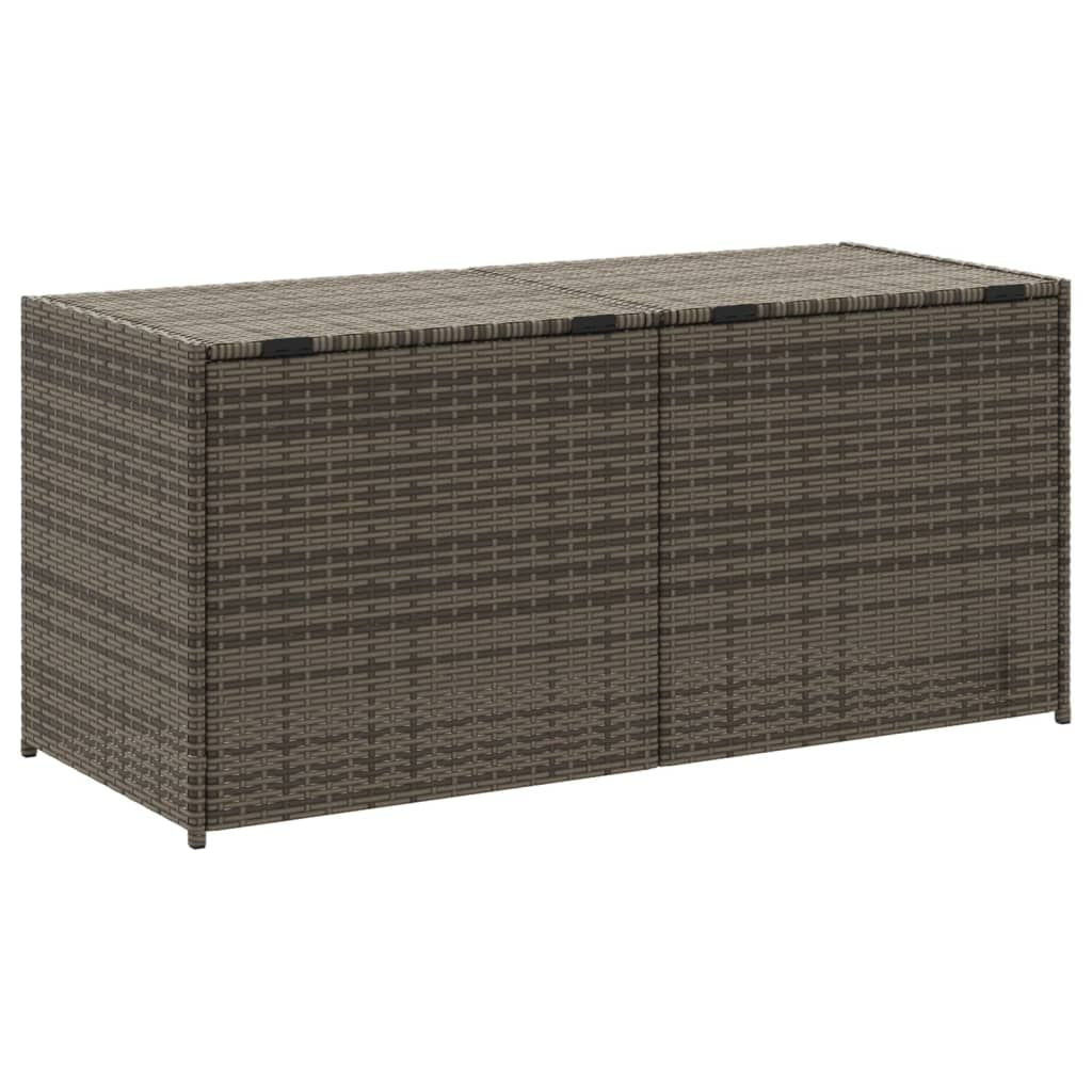 Garden Storage Box Gray 74.8 Gal Poly Rattan image 6