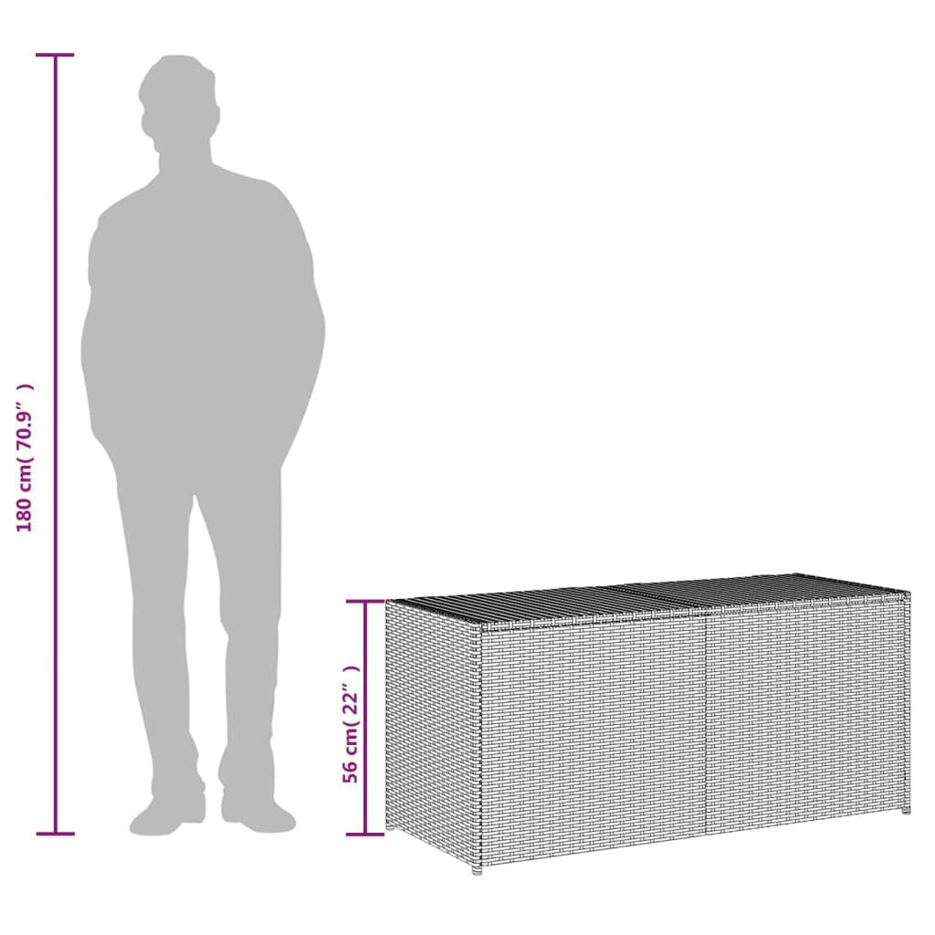 Garden Storage Box Gray 74.8 Gal Poly Rattan image 10