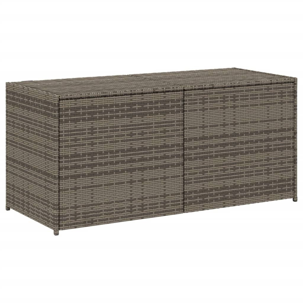 Garden Storage Box Gray 74.8 Gal Poly Rattan image 2