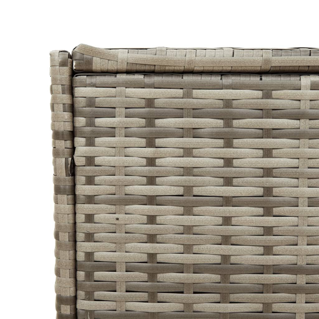Garden Storage Box Gray 74.8 Gal Poly Rattan image 9