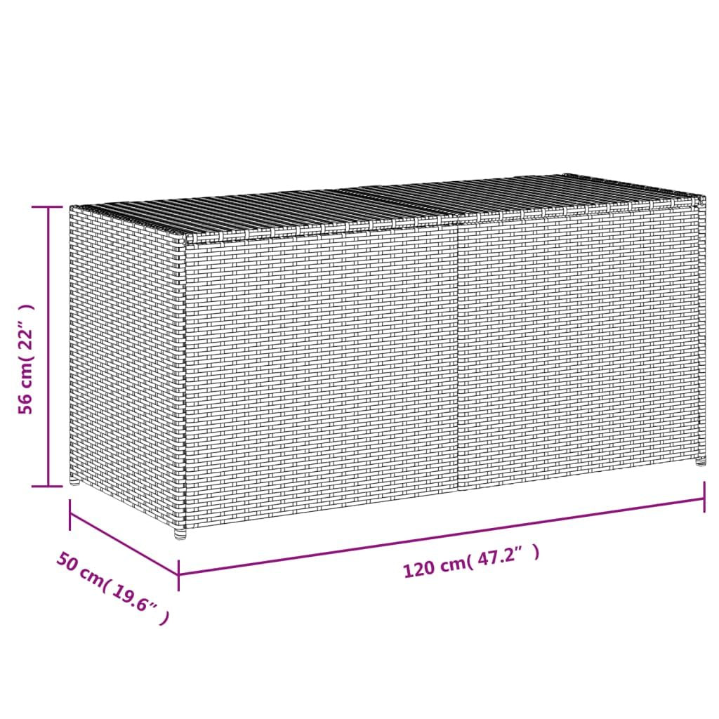 Garden Storage Box Gray 74.8 Gal Poly Rattan image 11