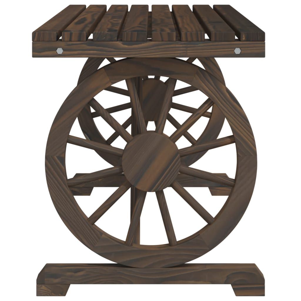 Garden Table Burnt wood Solid fir wood Medium Durable image 5