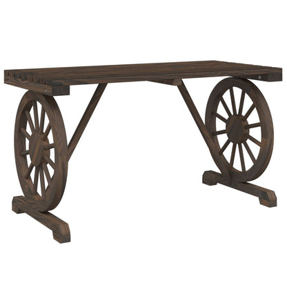 Garden Table Burnt wood Solid fir wood Medium Durable image 2