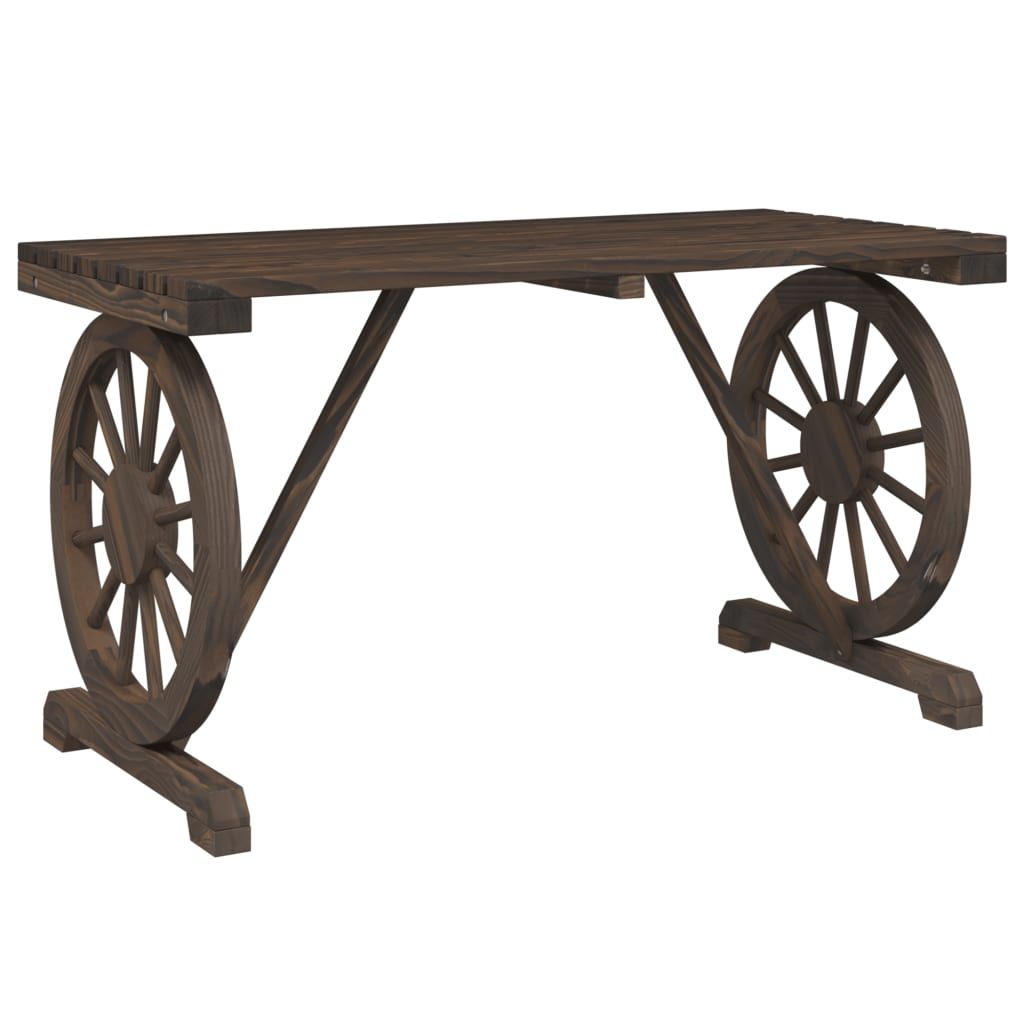 Garden Table Burnt wood Solid fir wood Medium Durable image 6